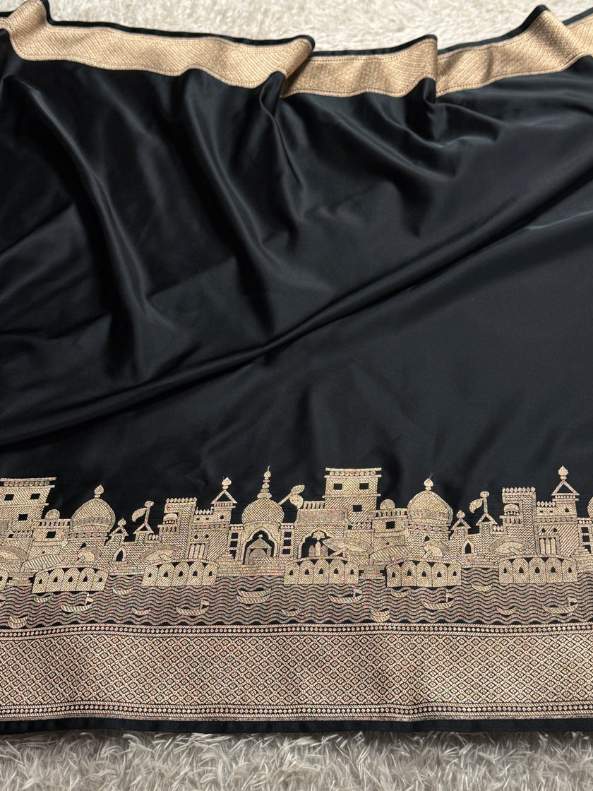 BANARASI MASHRU KATAN SILK SAREE HN750