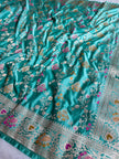 BANARASI MASHRU KATAN SILK SAREE MENAKARI WORK HN107