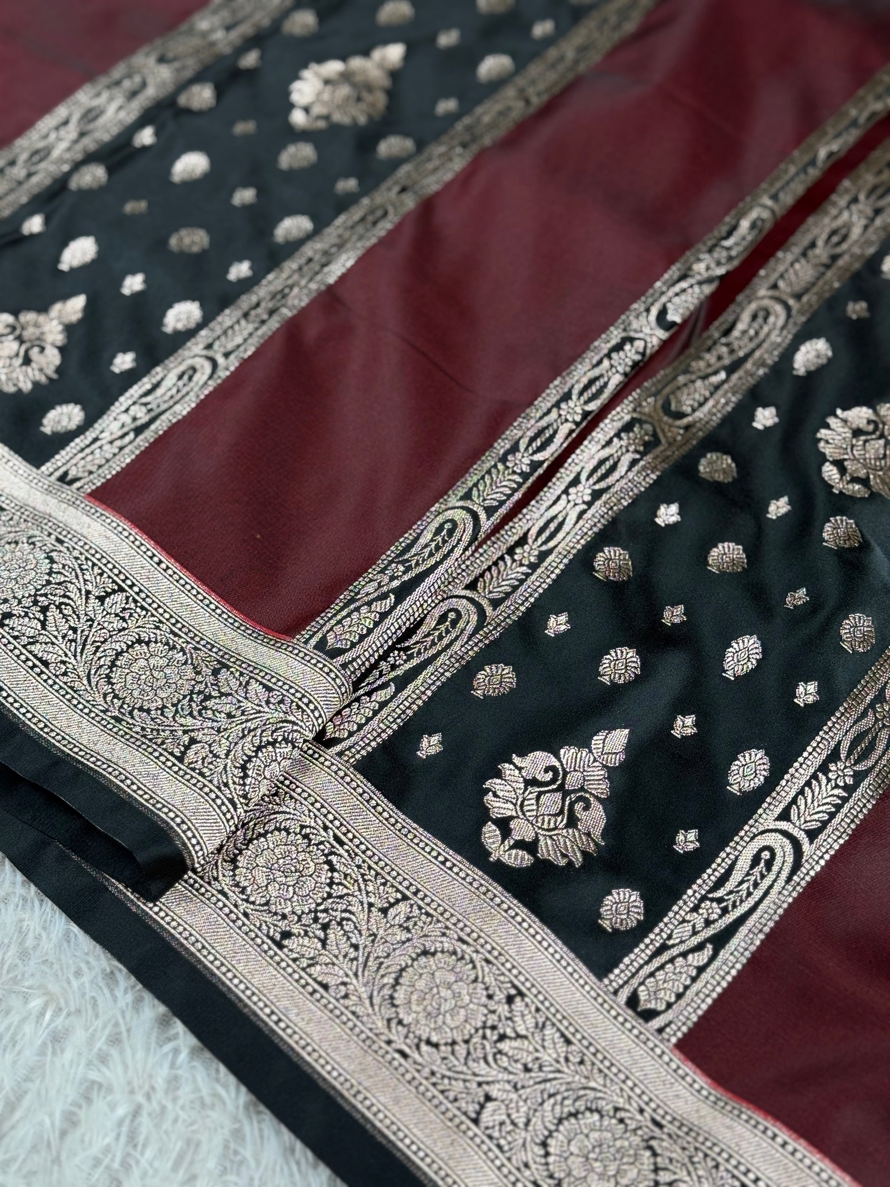 BANARASI MASHRU KATAN SILK SAREE MK012