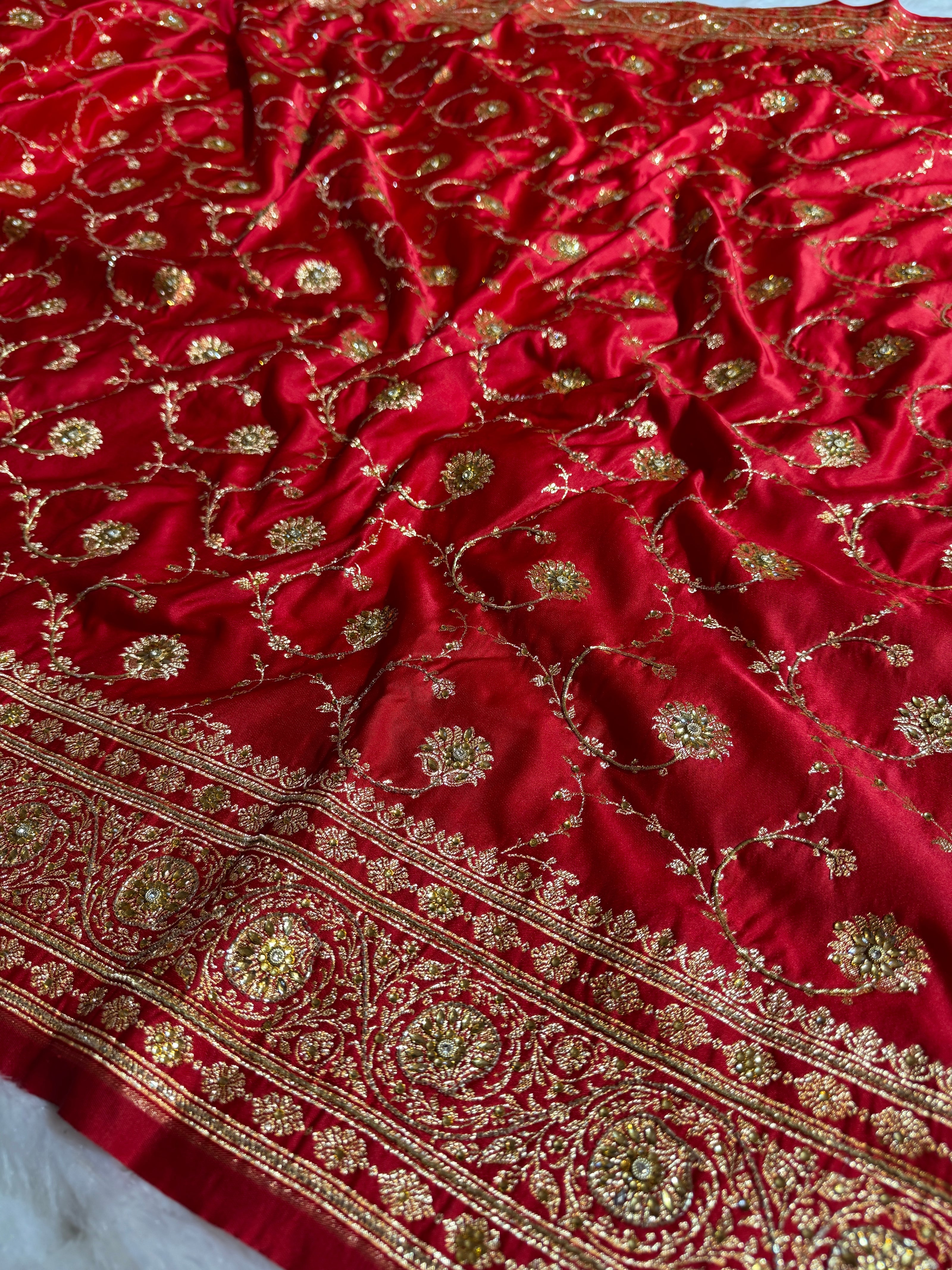 BANARASI SATIN SILK SAREE BRIDAL DESIGN HN600