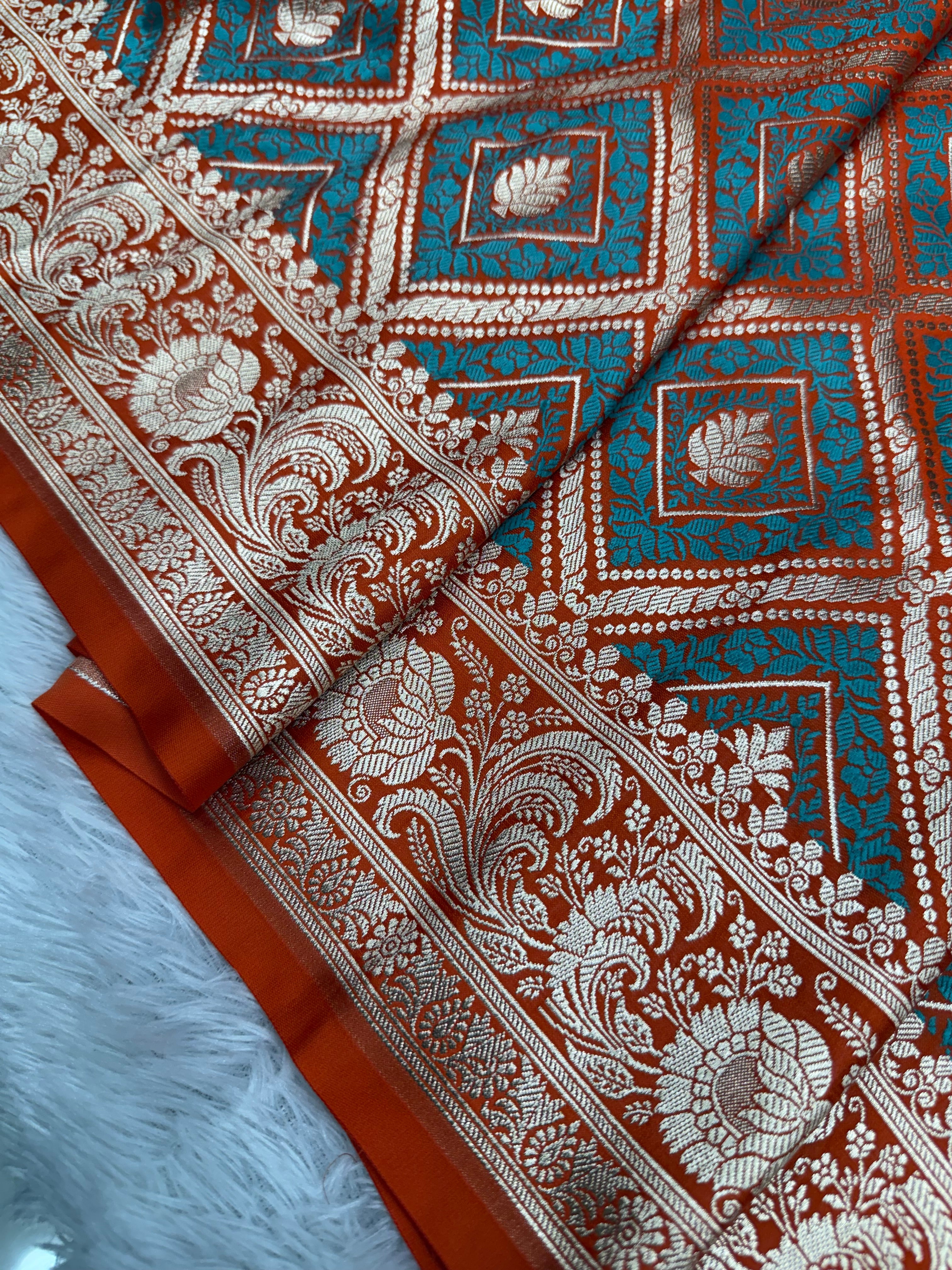 Banarasi Mashru Katan Silk Saree Tanchui Design HN111