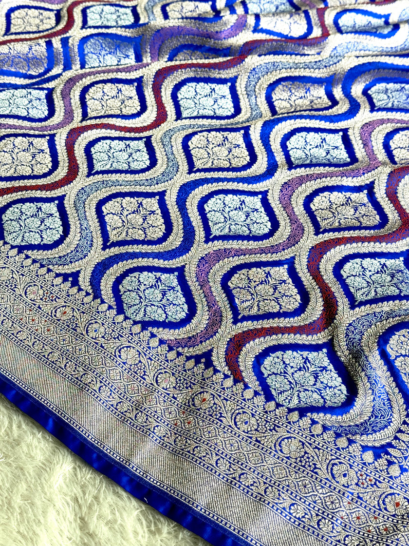 BANARASI MASHRU KATAN SILK SAREE MENAKARI WORK HN500