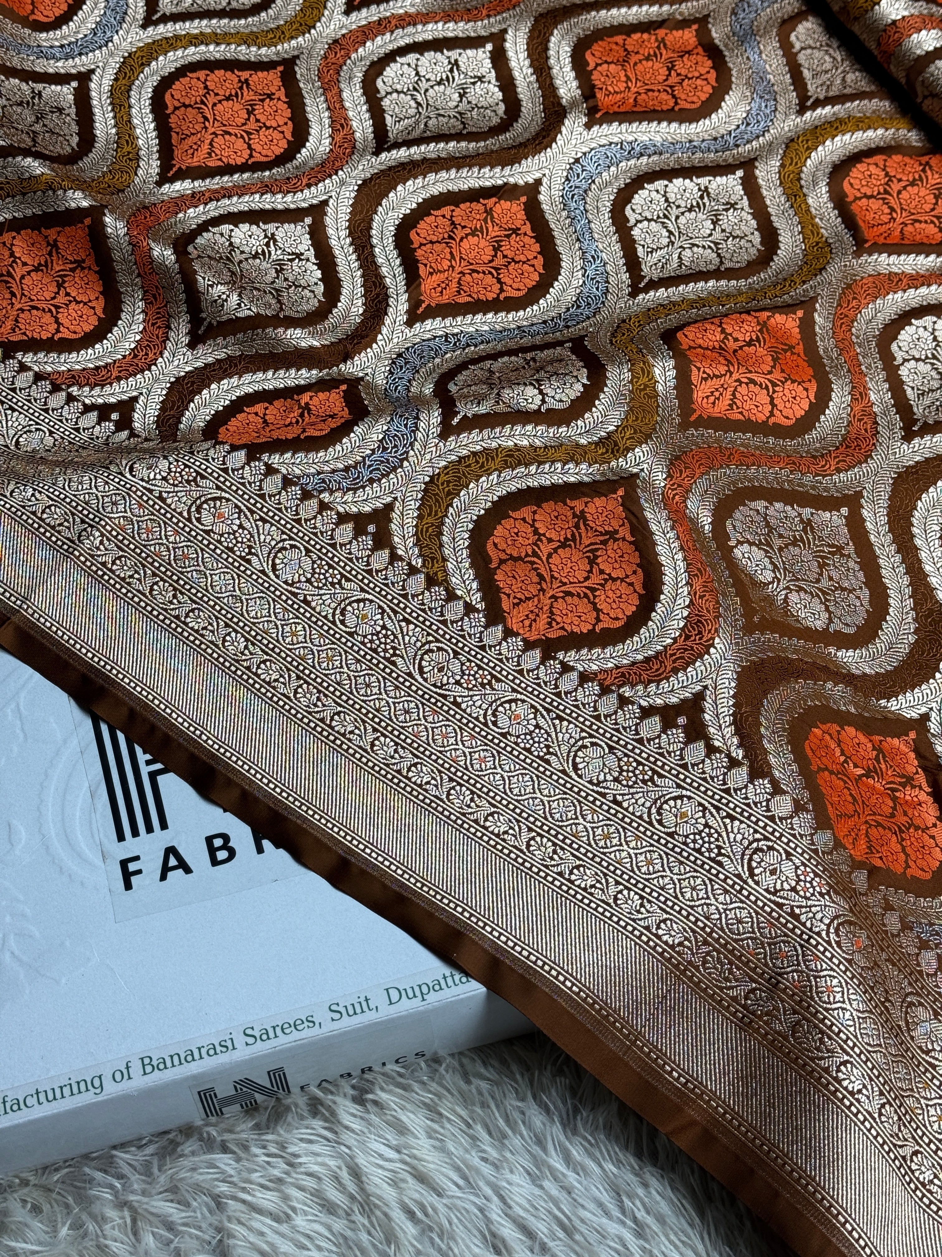 BANARASI MASHRU KATAN SILK SAREE MENAKARI WORK HN500