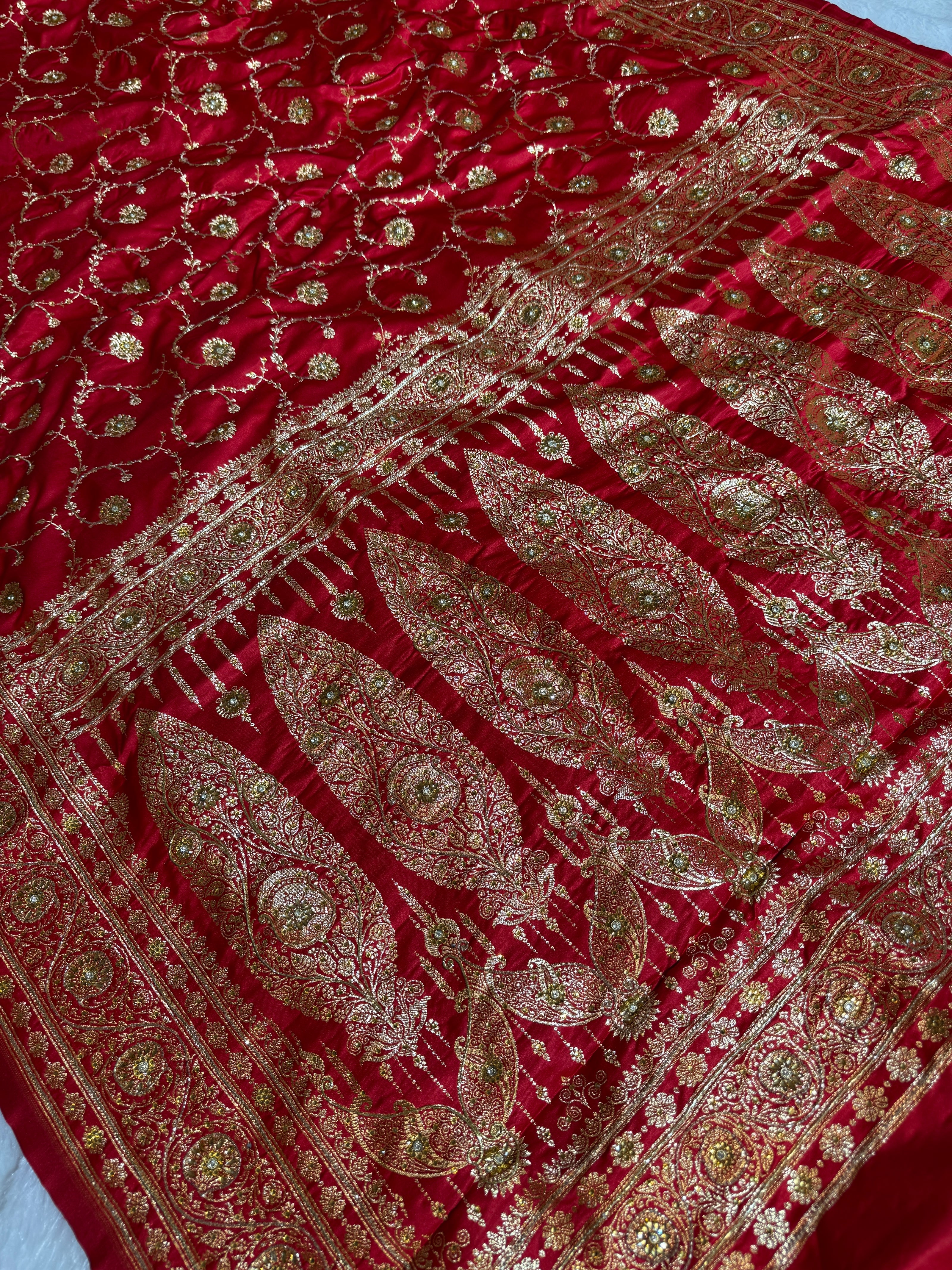 BANARASI SATIN SILK SAREE BRIDAL DESIGN HN600