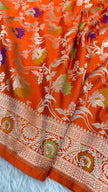 BANARASI MASHRU KATAN SILK SAREE MENAKARI WORK HN177