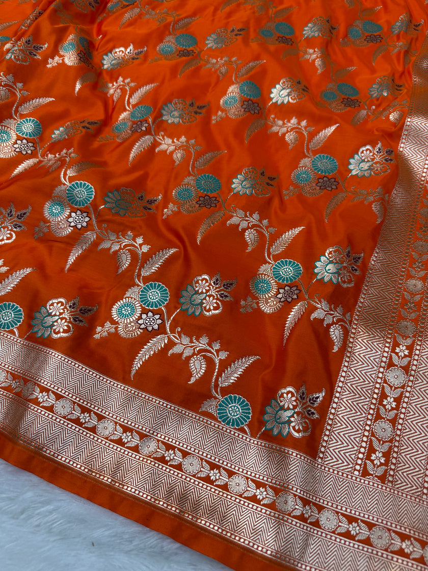 Banarasi Mashru Katan Silk Saree Menakari Work HN104