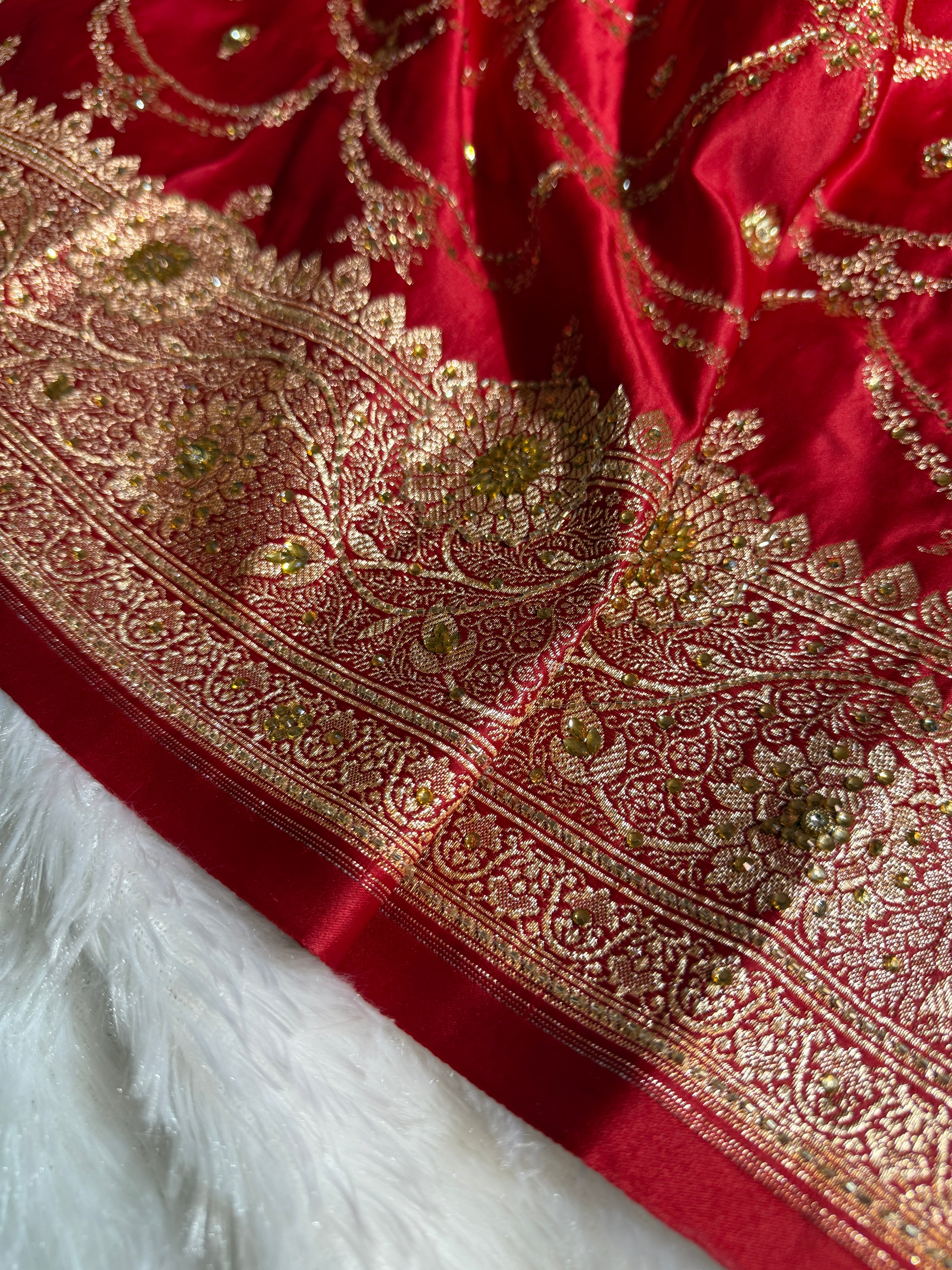 BANARASI SATIN SILK SAREE BRIDAL DESIGN HN600