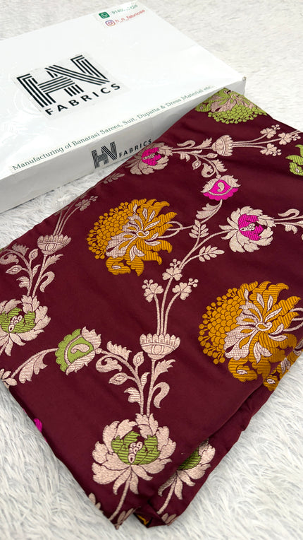 BANARASI MASHRU KATAN SILK SAREE MENAKARI WORK HN101