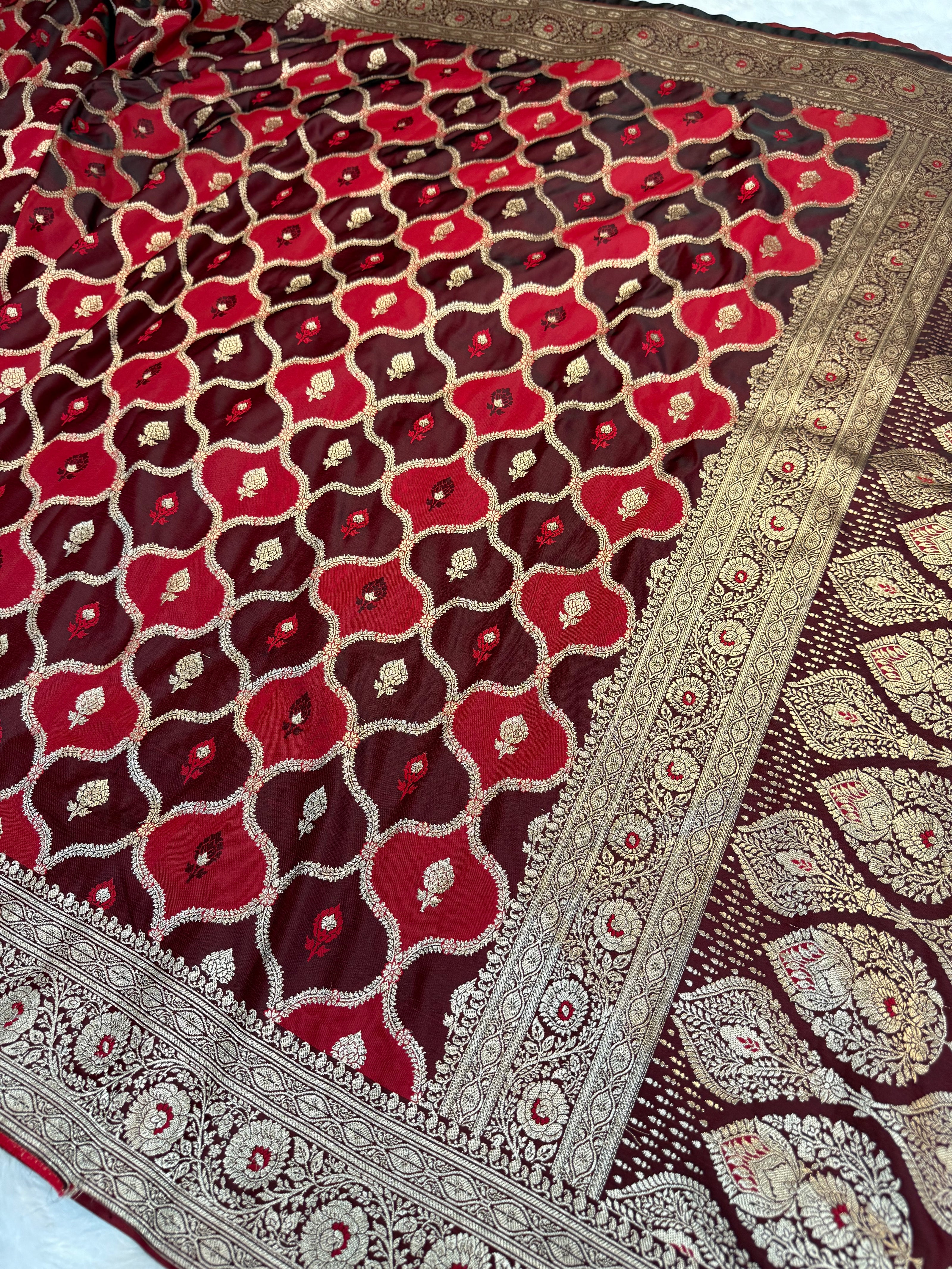 Banarasi Mashru Katan Silk Saree Rangkat Design HN155