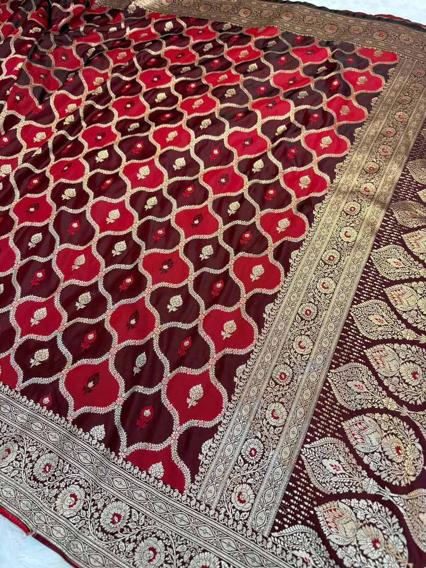 Banarasi Mashru Katan Silk Saree Rangkat Design HN155