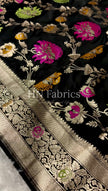 Black Banarasi mashru katan silk saree hn101