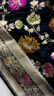 Black Banarasi mashru katan silk saree hn101