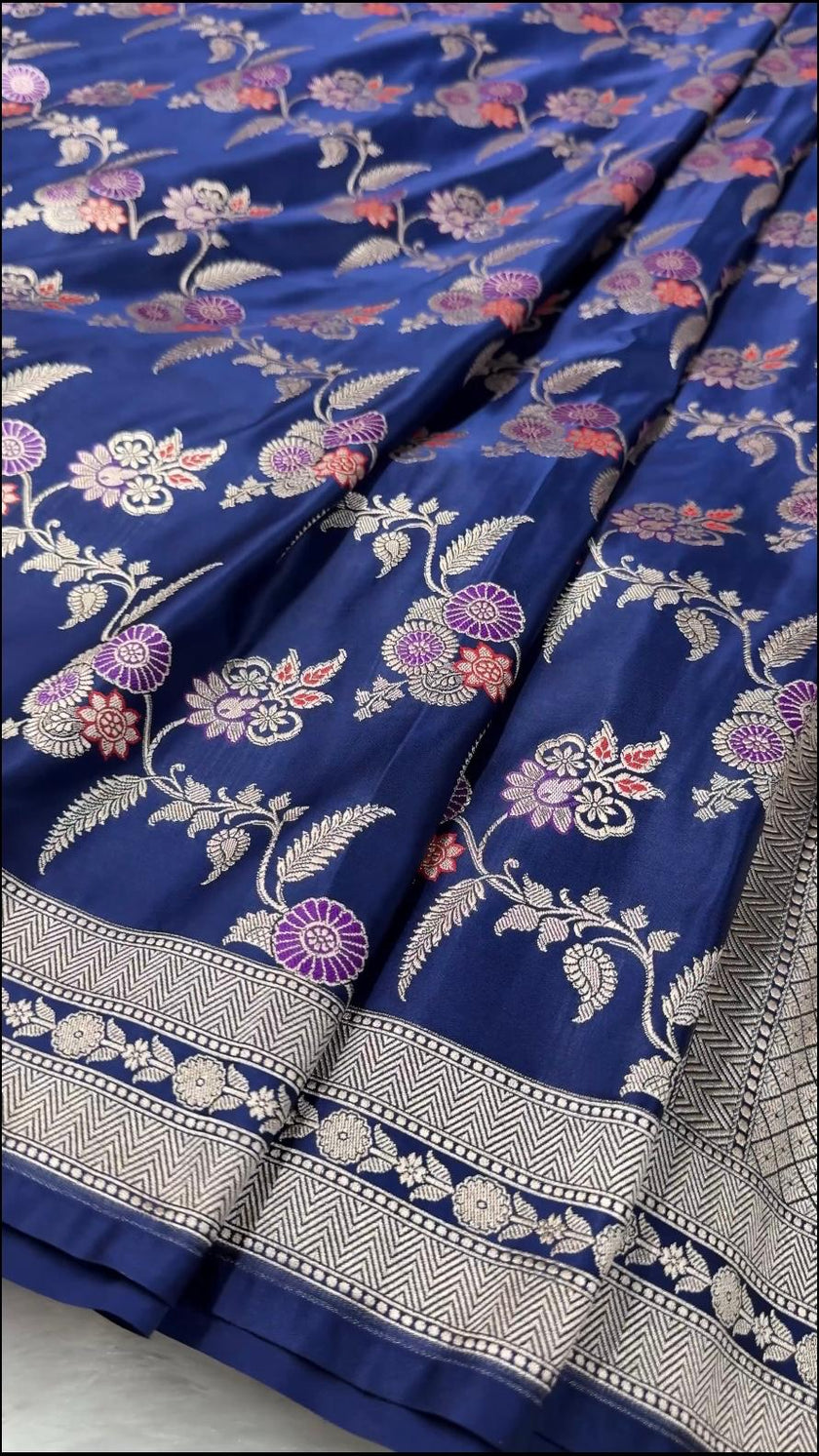 Banarasi Mashru Silk Saree With Meenakari Work hn104