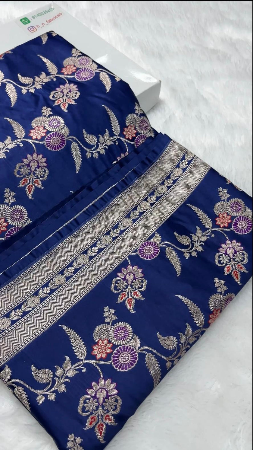 Banarasi Mashru Silk Saree With Meenakari Work hn104