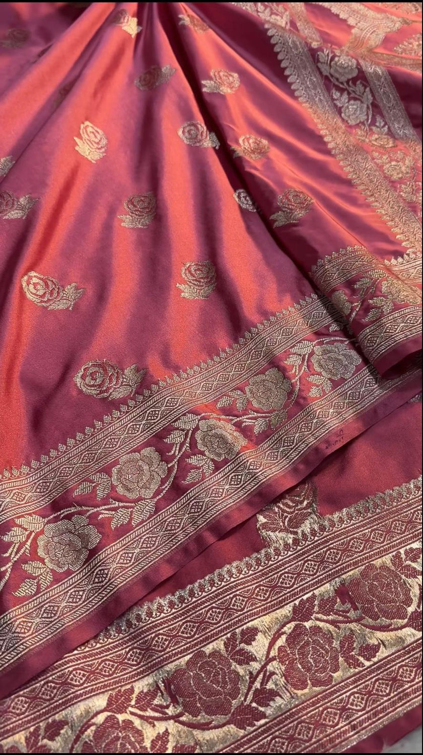 Banarasi Mashru Satin Silk Saree