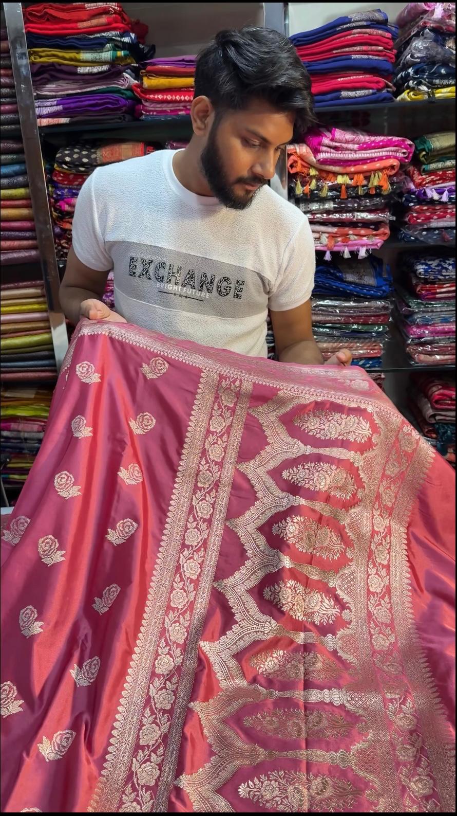 Banarasi Mashru Satin Silk Saree