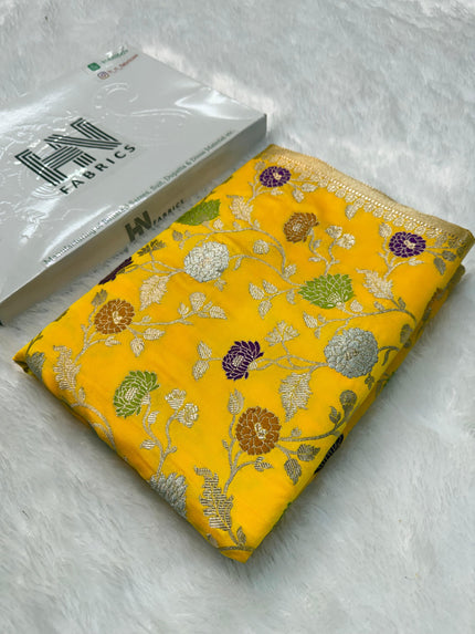 Banarasi Mashru Satin Silk Saree With Meenakari Work